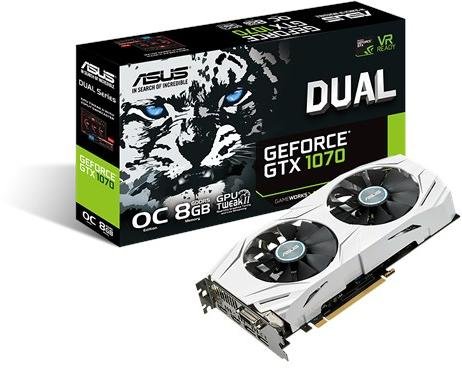 Placa Video Nvidia Gtx 1070 Dual Asus White Edtion 8GB OC