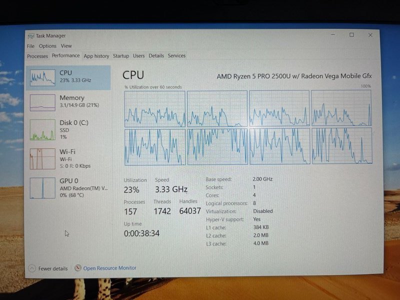 Lenovo A285 - AMD Ryzen Pro 2500U, 16GB RAM, 256GB SSD, Baterie Nouă - Image 2